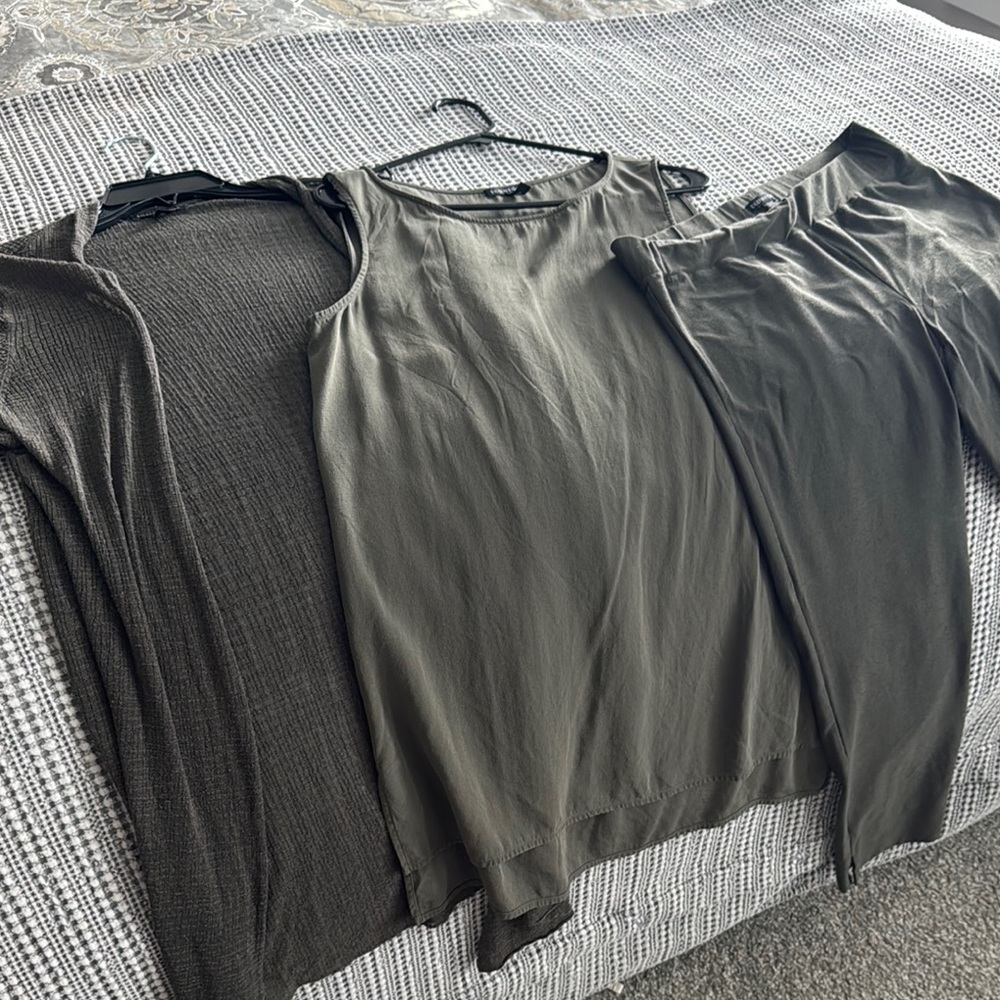 Stylish Olive Green Three-Piece Set